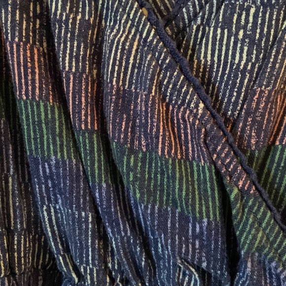 👗 NWT Universal Thread Navy Purple Striped Cross Back Linen Dress sz XS 💜 - Picture 5 of 11